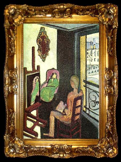 framed  Henri Matisse konstnaren och hans modell, ta009-2
